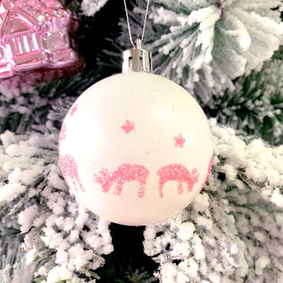 Christmas Ornaments Set Shatterproof Plastic Baubles Snowflakes Stars Hanging Ornament for Xmas Tree Holiday