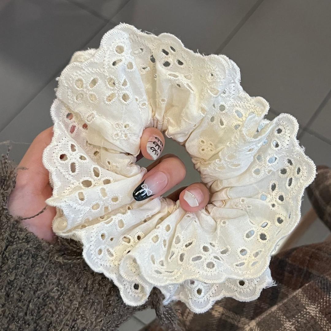 

Тканевая кружевная резинка для волос для женщин, модные резинки для волос для высокого хвоста, милая резинка для волос для девочки, не повреждающая волосы, скранчи