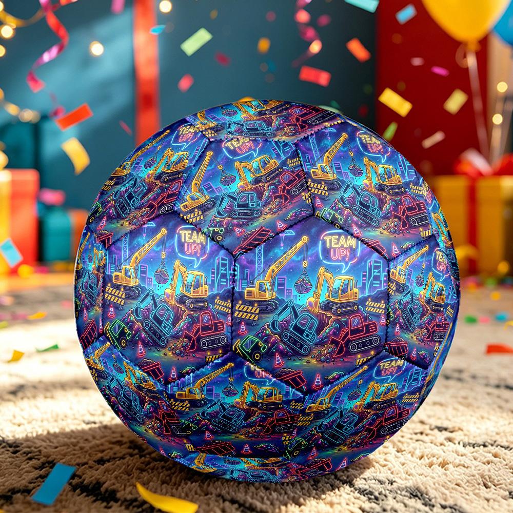 1pc Team Up Construction Soccer Ball Size 5,Suitable for Practice Matches/Training, Ideal for Indoor and Outdoor Sports. c63071