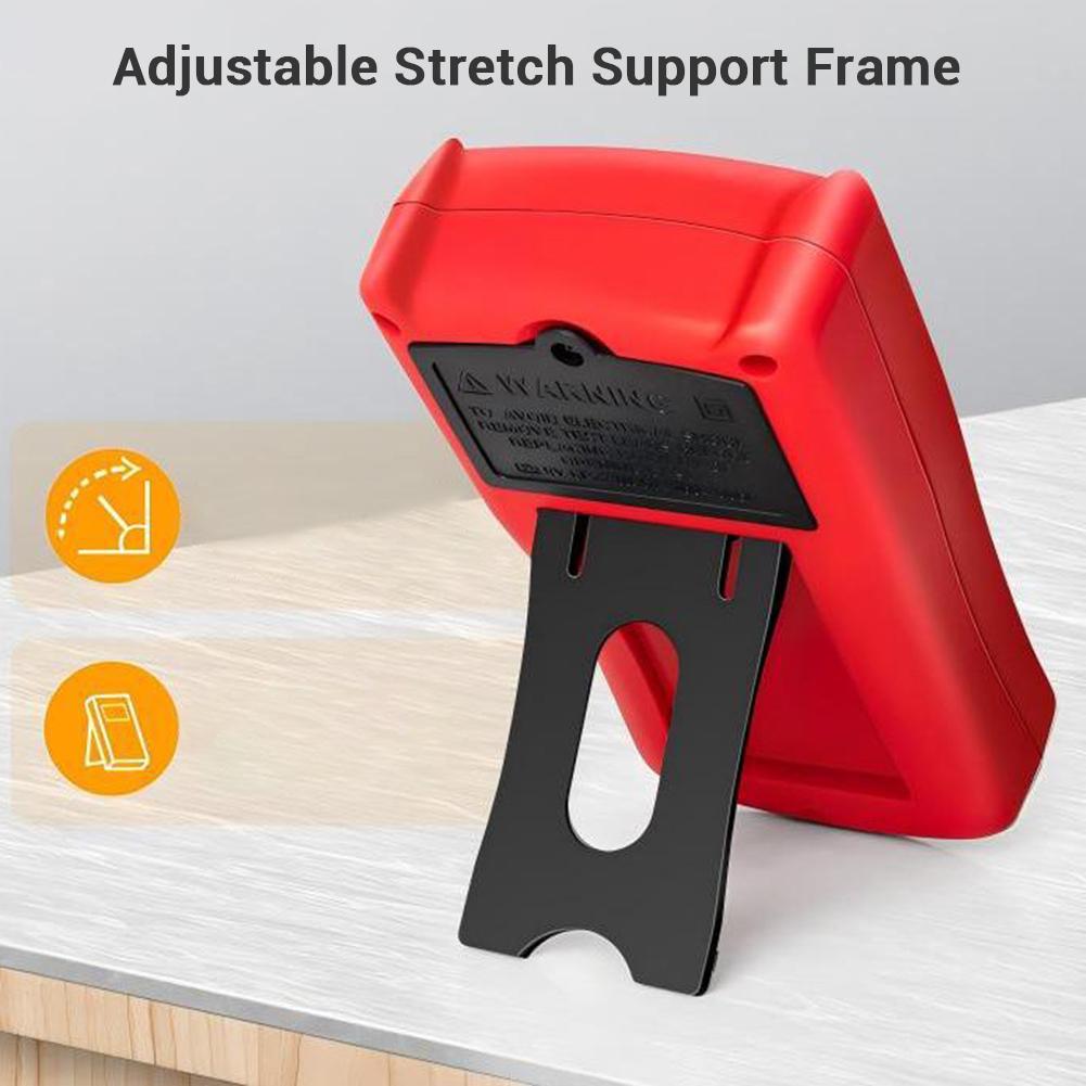 Digital Multimeter Tester, Electric DC AC Voltmeter, Measures Resistance, Diode, LCD Backlit Display, Stretchable 45° Height Adjustable Kickstand