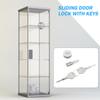 Heavy Duty Iron Glass Door Lock Sliding Door Latch for Cabinet Jewelry Display Security Lock Easy Install Strong Stable