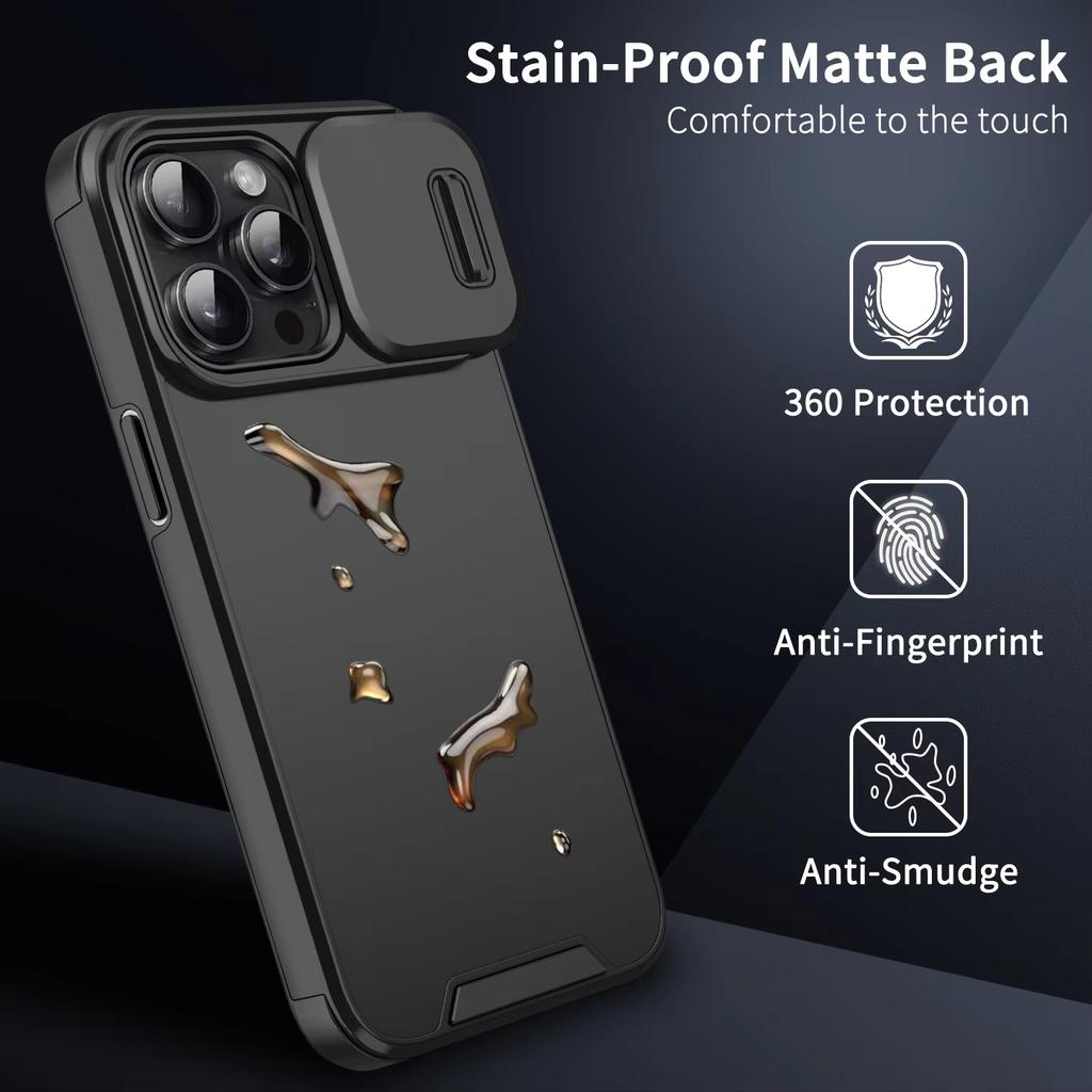 Shockproof Phone Case For iPhone 16 15 14 13 12 11 Pro Max Plus 16E Slide Camera Protective Cases For iPhone 16 Pro Max Cover