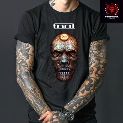 TOOL 90er Rockband Totenkopf Druck T-Shirt Unisex Schweres Baumwoll-T-Shirt S3XL