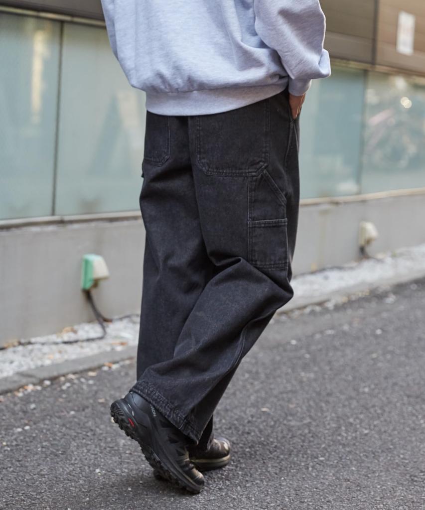 WEGO Easy Painter Denim Denim Size Denim Black Sonata Men's Pants, Pants, Wide-leg Pants, Bottoms, Jeans, Streetwear, Casual, Gift, Spring, Summer,