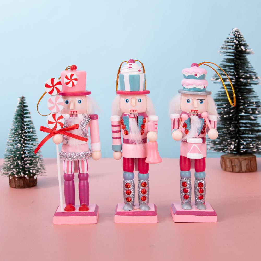 Pink Dessert-Style Nutcracker Ornament Set