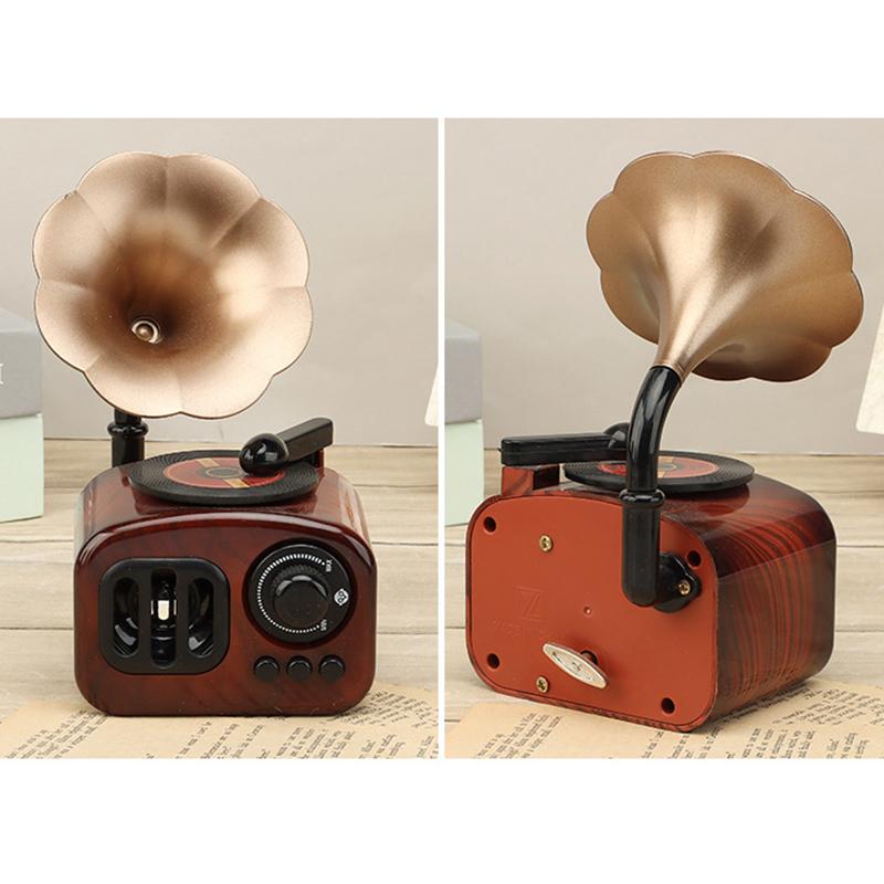 

Музыкальная шкатулка в форме ретро-фонографа, декор классического искусства, винтажный декор музыкальной шкатулки