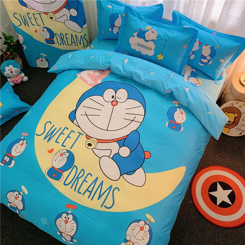 Japansk anime Påslakan Örngott 3D-tryckt D-Doraemon Sängkläder Påslakan för Barn Flickor Pojkar Tonåringar