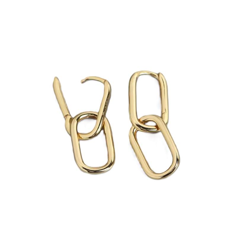 

Персонализированные геометрические овальные серьги крутого дизайна в металлическом стиле клипсы для ушей простые и универсальные серьги золотой