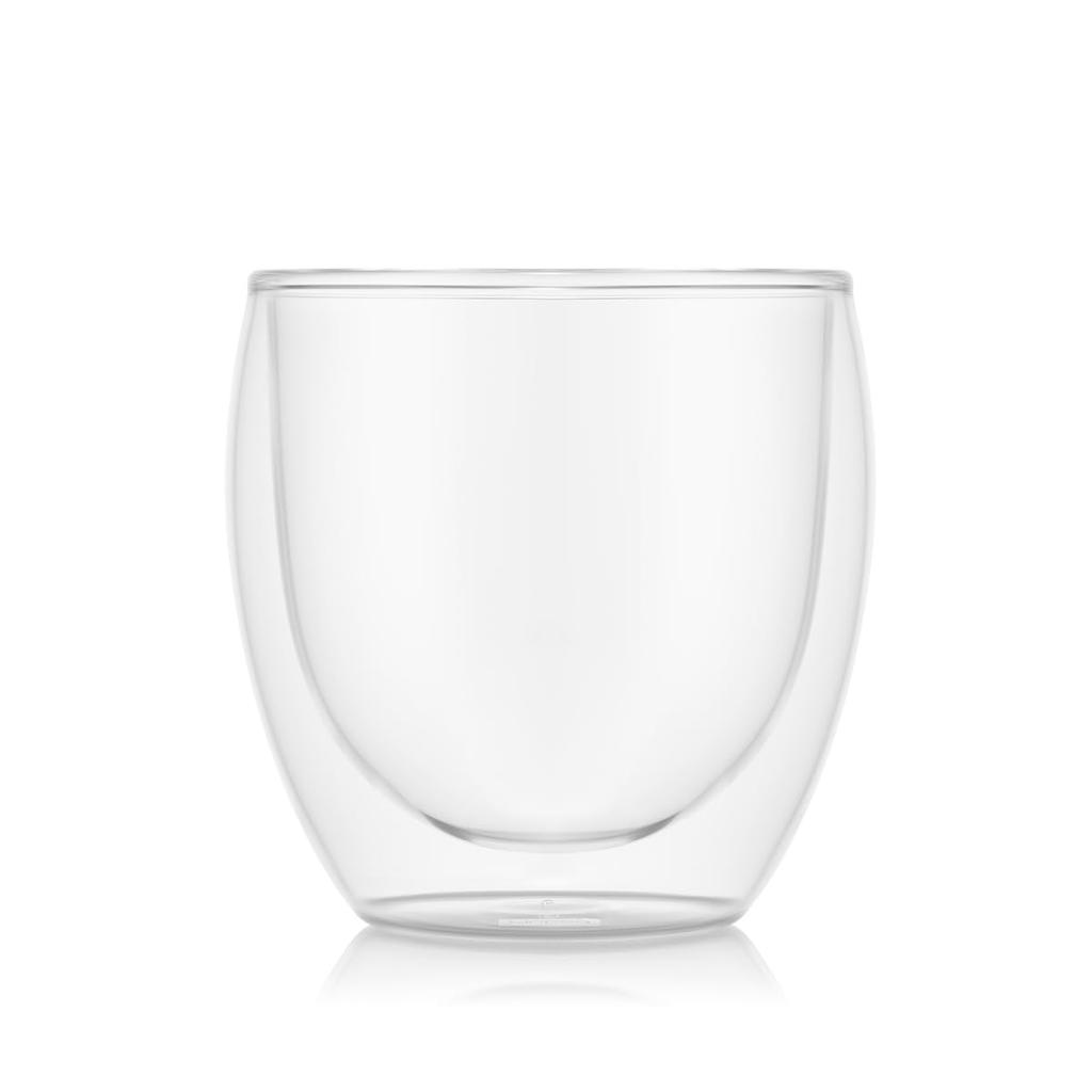 BODUM PAVINA Double-Walled Glasses, 250ml, Set of 6, Insulates Hot and Cold Drinks, Double-Walled, Heat-Resistant, Microwave, Oven, Dishwasher, and