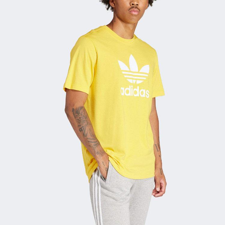 Adidas Adicolor Trefoil Tee Bold Gold Men Streetwear IR7977