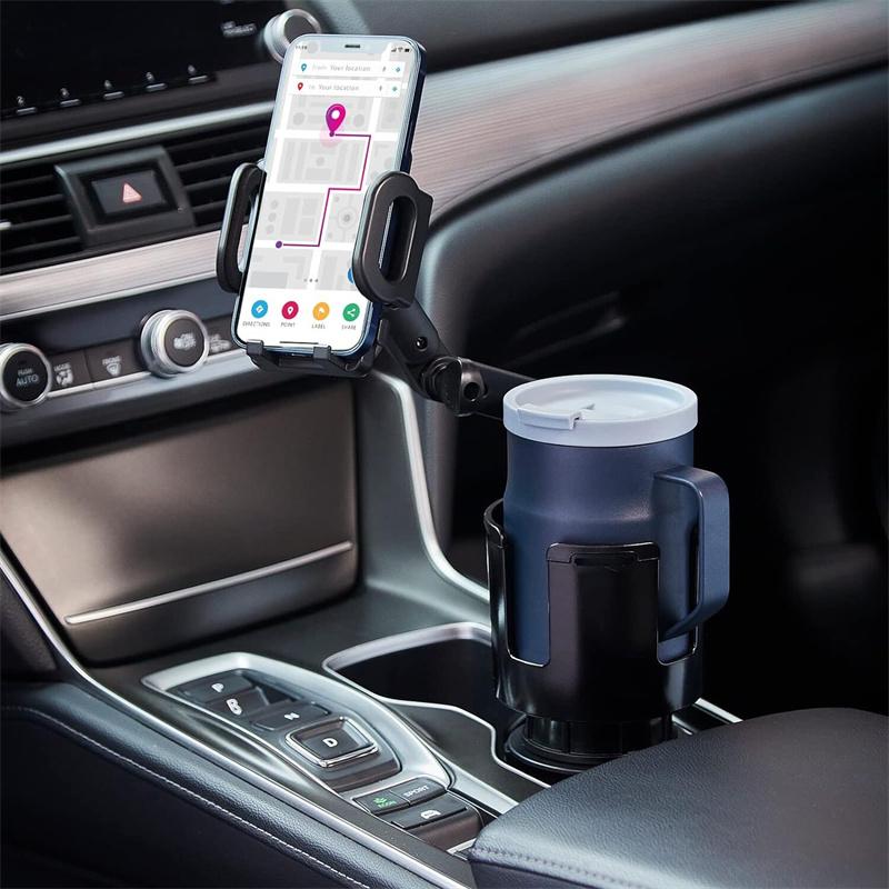 Verstellbare Universelle Auto-Becherhalter Getränkehalter Expander-Adapter mit Handyhalter, Aufbewahrungsbox-Ablage, Autozubehör