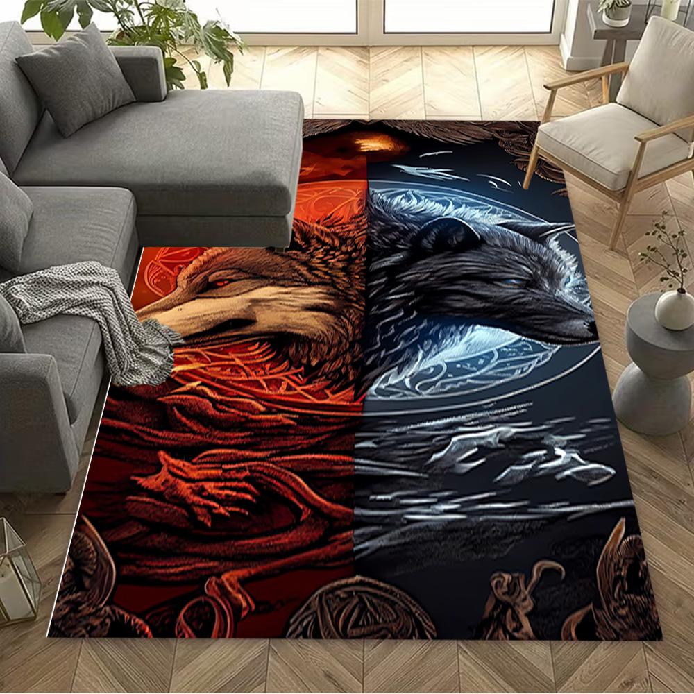 1pc Wolf Pack Forest Design Home Carpet Non-slip Office Decor Gift Living Room Bedroom