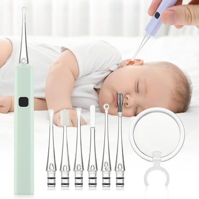 USB Baby Mini Electronic Ear Spoon Endoscope Cleaner Adults Earwax Removal Cleaning Tool LED Light Luminous Ear Picking Spoon