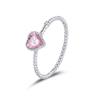 WOSTU Europäische 925er Sterling Silber Einfache Ringe Für Frauen Hochzeit Verlobung Herzringe Mit Zirkonia Originaler Damenschmuck