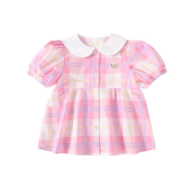 Classic Teddy Girls  Puff Sleeve Short Sleeve Shirt 130