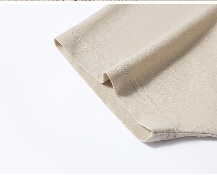 Tencel+Linen Summer Zipper Business Fashion Raglan Sleeves Men's Short-Sleeved Polo Shirt