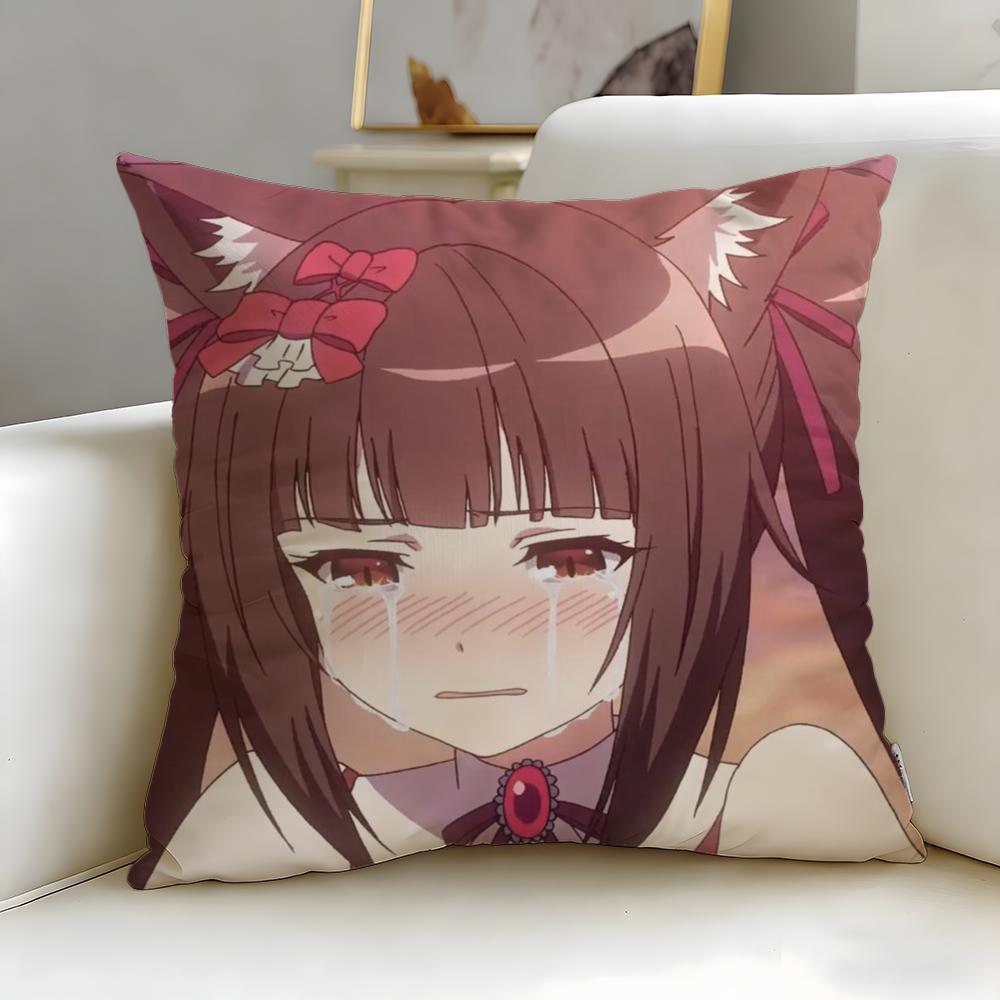 Beliebtes Spiel Nekopara Kissenbezug Weich Leicht zu waschen Kissenhülle Vielseitig für Sofa Bett Reisen und Büro