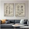 Vintage Fishing Patent Canvas Poster Fishing Tackle Equipment Painting Prints Angling Design Picture Retro Wall Art Decoration