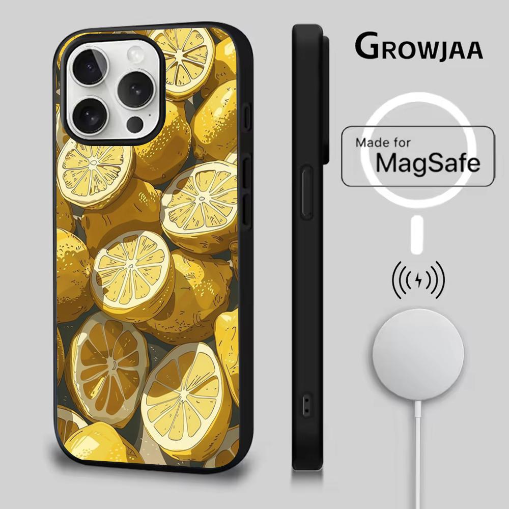 Fruit lemon Painting Phone Case For iPhone 16e,16,15,14,13,12,11,Plus,Pro,Max,Mini Magsafe Magnetic Wireless Charging iPhone12mini