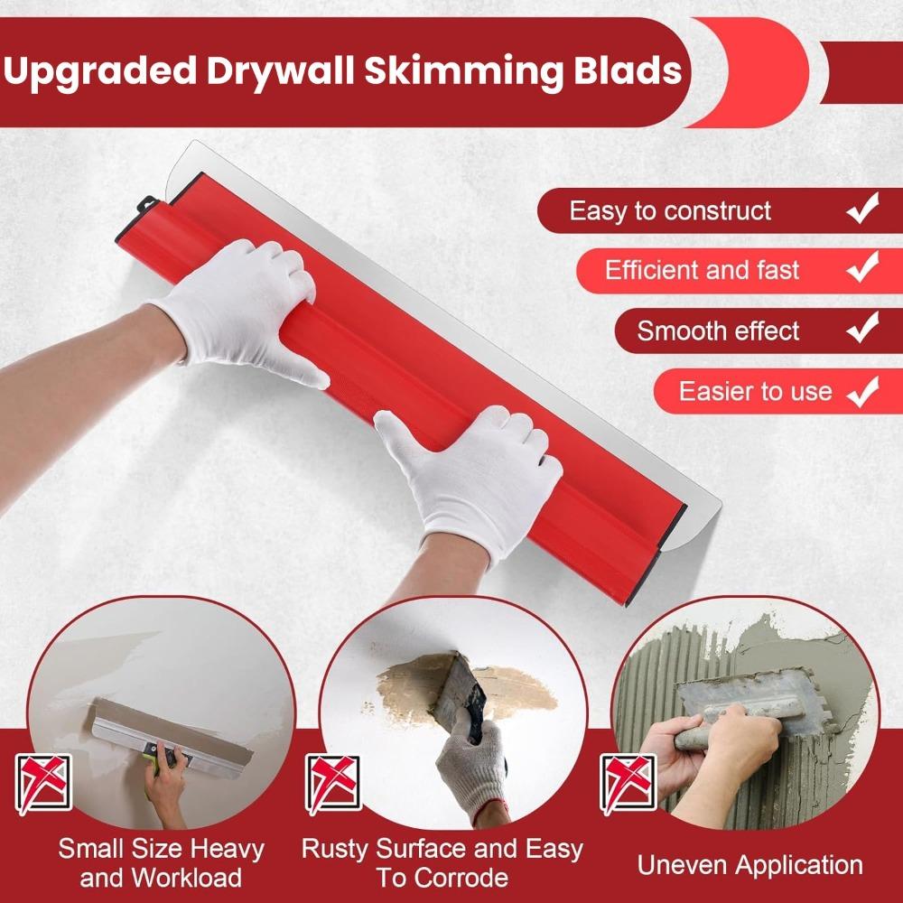 25/40CM  Gipsskiva Utjämningsspackel Rostfritt Stål Gipsvägg Utjämning Flexibelt Blad Byggverktyg Hållbara Väggputsverktyg