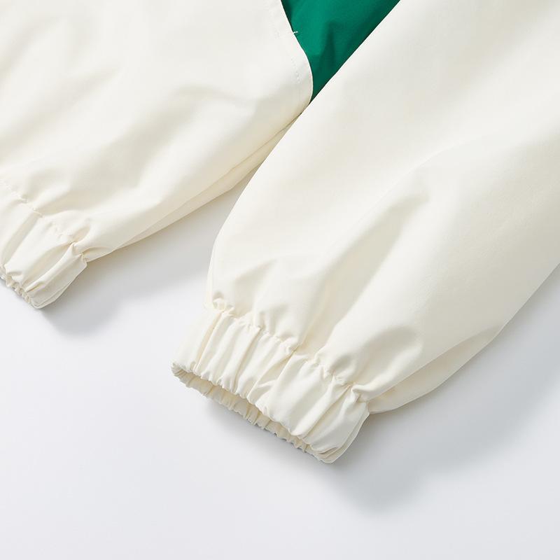 Jacket Men's Spring and Autumn Splicing Retro Contrast Hooded Couple Jacket Casual Loose Sports Jacket