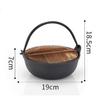 Nabe Sukiyaki Pot Shabu with Wooden Lid Camping Pot Stewpot Hanging Stew Souppot Cast Iron Round Outdoor Cast Iron Sukiyaki Pot