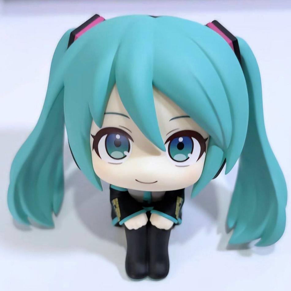 Atsune Miku Look Up Anime Action Figure 10Cm Pvc Kawaii Chibi Sitting Desktop Decor Collectible Model Home Ornament Gift Toys