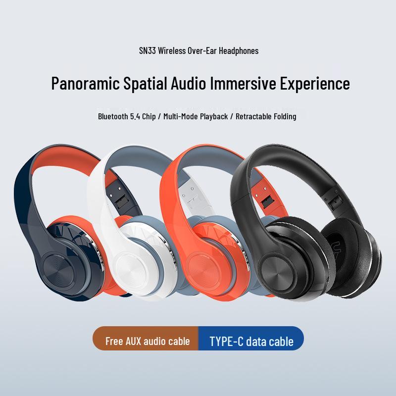 SN33 Over-Ear Bluetooth True Wireless Earbuds, Heavy Bass, Sports, TF Compatible, Universal for Mobile Phones