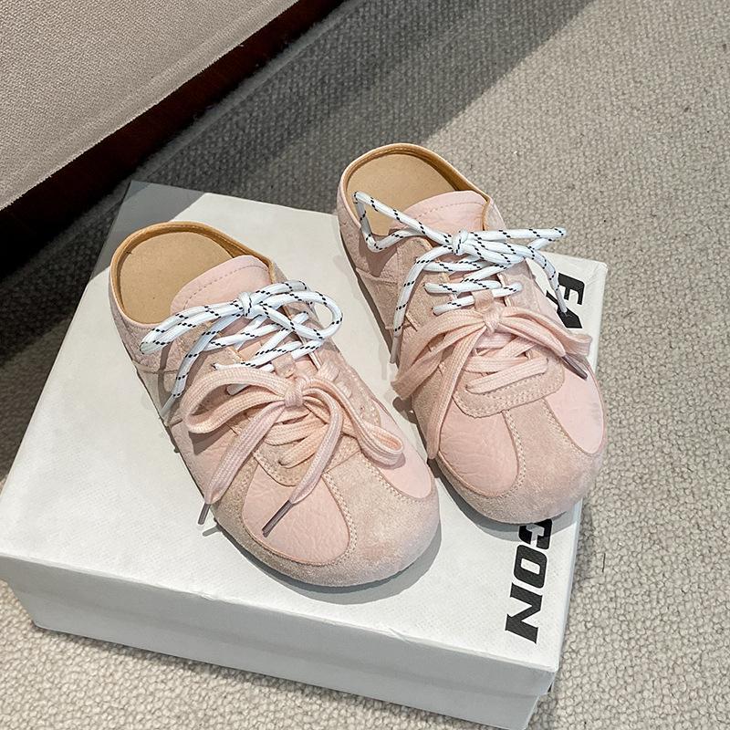 

Бокен уродливые и милые большие головы с одной педалью, желтые, с увеличенной внутренней высотой головы, корейская версия, весна и лето, немецкие кроссовки со шнуровкой, наполовину перетянутые 35 розовый