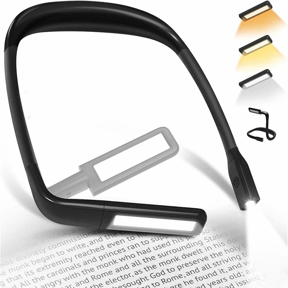 

LED Neck Small Book Lamp Rechargeable For Bedside Reading Lamp Dormitory Outdoor Camping Hiking Fishing Night Lights чёрный