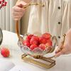 Large Capacity Flower Basket Shape Fruit Plates Glass Dried Fruit Plate  Centerpiece Decoration