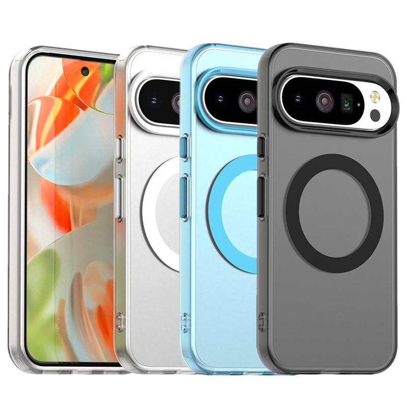 Magnetic Case For Google Pixel 10 Pro XL Cover Wireless Charging Candy Colors Transparent Shell Coque