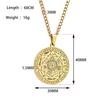 Stainless Steel Amulet Pendant Necklaces for Men Women Vintage Rune Summon Magic Circle Seal Tag Neck Chain Jewelry