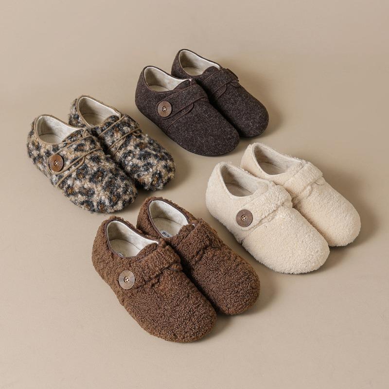 Fleece-skor för kvinnor, Varma bomullsskor för höst och vinter, Fullfodrade skor för höjdökning