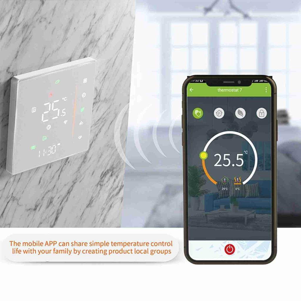WiFi Smart Thermostat Temperature Controller Weekly Programmable Supports Touch Control  Mobile APP  Voice Control
