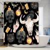 Black Gothic Witch Decor Shower Curtain Halloween Decoration 3D Printing Printed for Bathroom