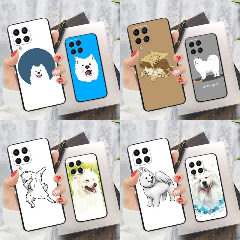 Cartoon Samoyed Dog For Samsung Galaxy M34 M54 M14 M53 M33 M13 M12 M32 M52 M20 M15 M55 M21 M51 M30s M31s Case
