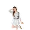 Wilderness Long-sleeved Temperament Reverie Striped Dress Small Temperament Waist Thin Advanced Sense Old Money Style Short Skirt