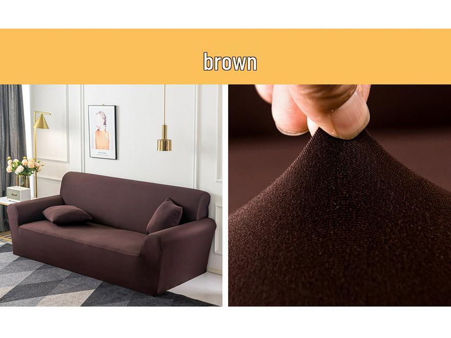 Nordic Knitted Stretch Sofa Slipcover - Solid Color, Anti-Slip, Full Wrap