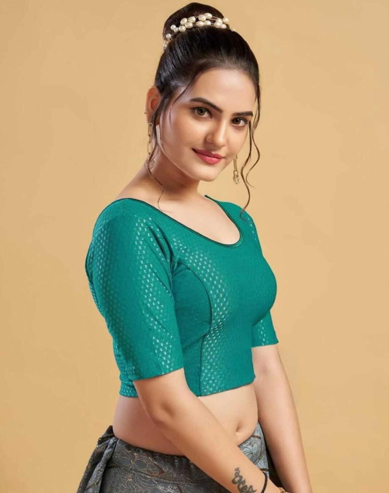 Women s Beautiful Half Sleeves Blouse Indian Bollywood Party Wear Stitched Choli
