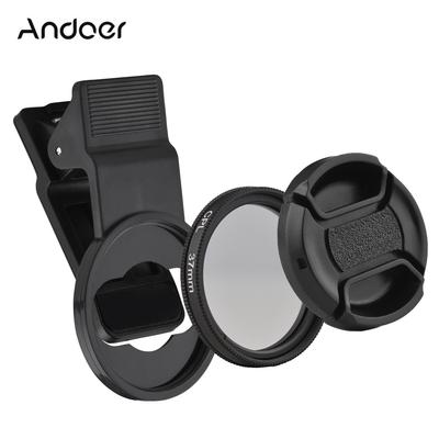 Andoer 37MM profesjonalny zestaw filtrów CPL do smartfonów Clip-on Circular Polarizer Lens with Universal
