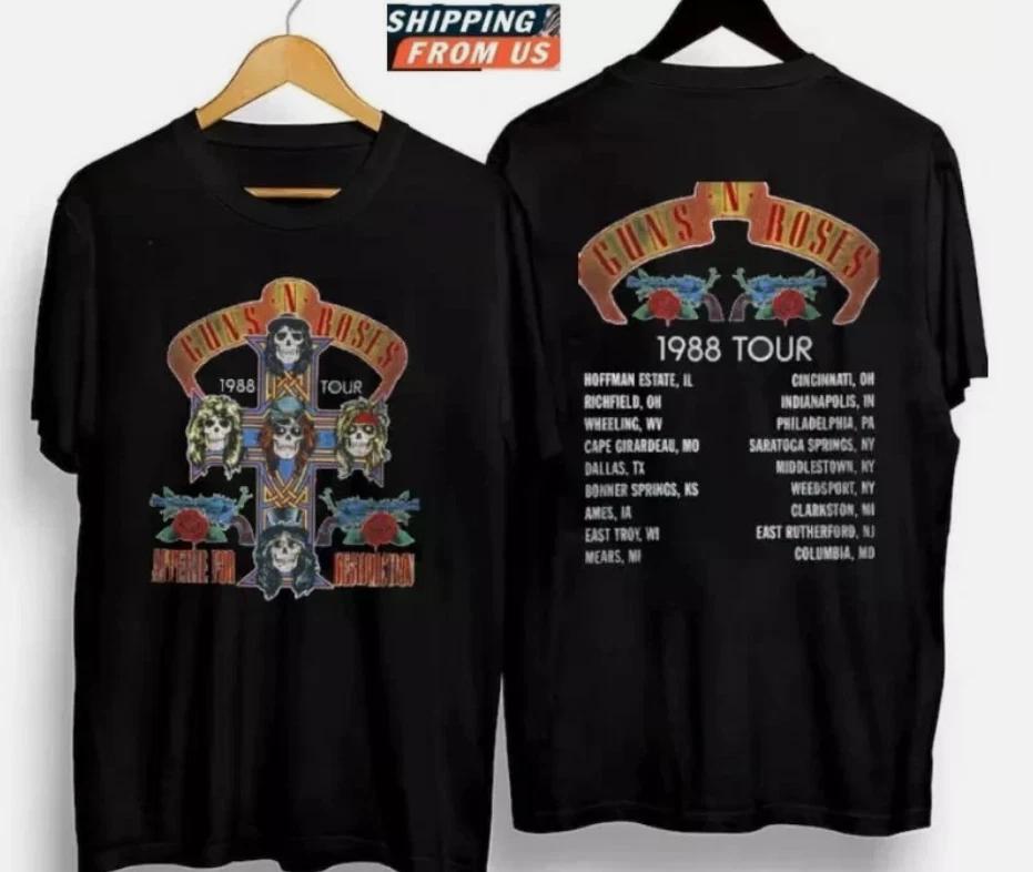 РАСПРОДАЖА Винтажная хлопковая футболка Guns N  Roses Тур 1988 года S