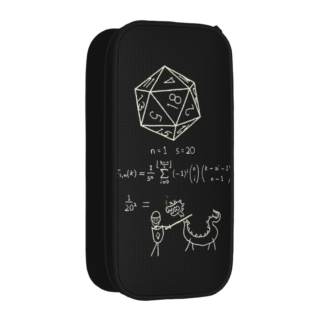 The Science of 20 Sided Dice Pencil Case DND Dungeon Pen Pencil Bags Girls Boys Big Capacity Students School Gift Pencilcases
