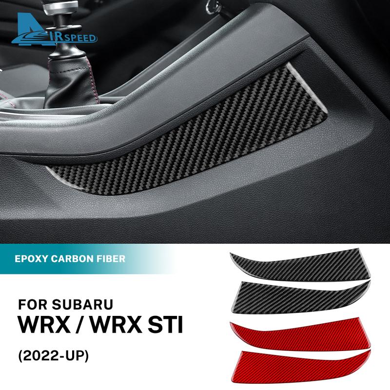 Real Soft Carbon Fiber Car Center Control Gear Side Decor Sticker For Subaru WRX/WRX STI   Interior Trim Accessories