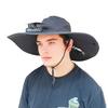 Fan Hat Wide-Brimmed Outdoor Hat with Dual-Power Fan Design Solar USB Charging Hiking Cycling Fishing Sun Hat