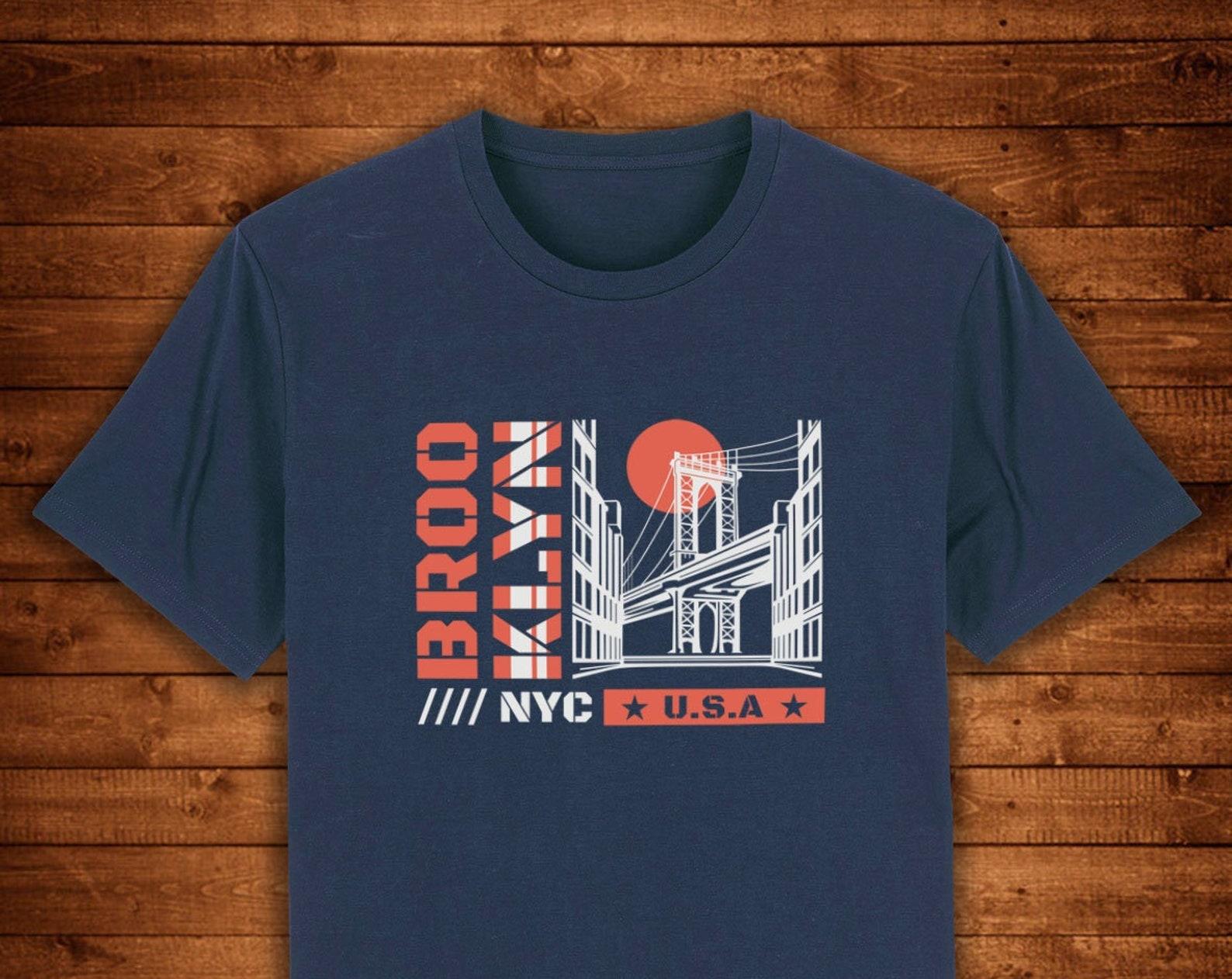 Brooklyn NYC USA City Lovers / T shirt Unique Design Street Wear Art Urban Graphic Tees Top L