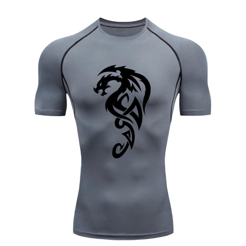 Dragon - Design  Men's Sports T - Shirt Training Fitness Compression Workout T - Shirt Athletic Tees Gym T - Shirts