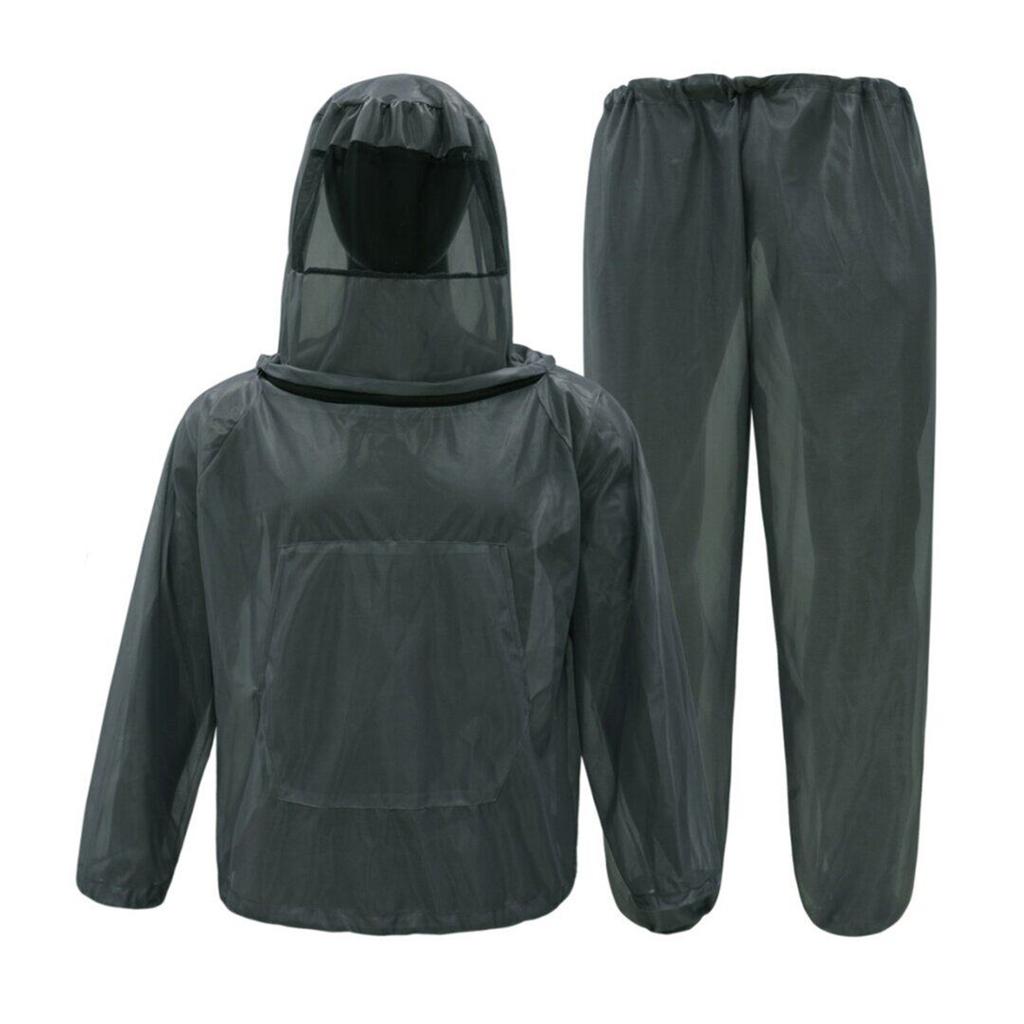 Mesh Insect Protection Suit with Hood and Full Coverage for Outdoor Hiking Camping Fishing Lightweight Breathable Insect Shield Outfit
