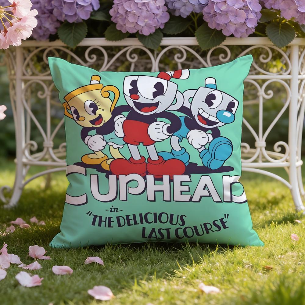 Cartoon C-Cuphead Cushion Cover Home & Car Dual-Scene Pillow Cover: Reversible for Premium Comfort