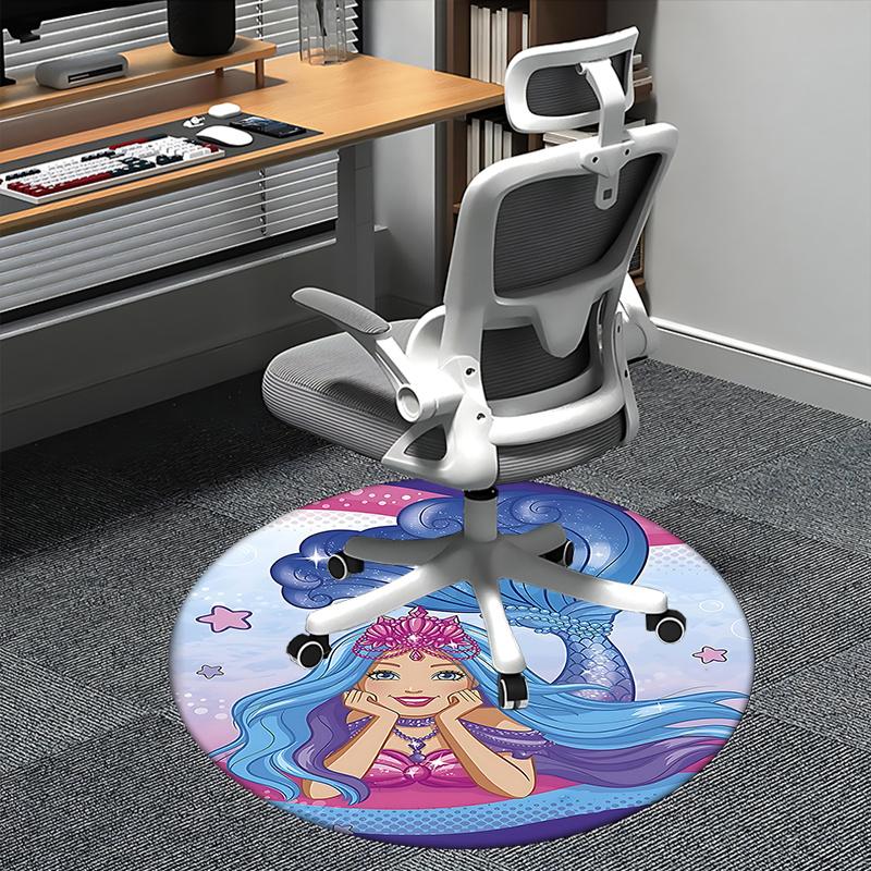 

Mermaid Chair Mat Round Carpet for Home Decor, Office, Living Room, Bedroom, Gift Idea0390b 80cm by 80cm
